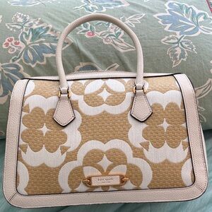 Kate Spade Floral Tan and Cream Satchel